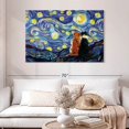 thumbnail image 2 of Elephant Stock Dogs Journey Starry Night Wall Art - Horizontal Canvas Wall Art - Bedroom Wall Decor - Animal Canvas - Black And Blue Decor - 48" x 32", 2 of 8