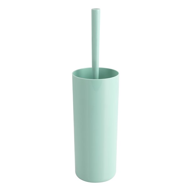 Mainstays Basic Plastic Toilet Bowl Brush Holder Clearly Aqua Walmart