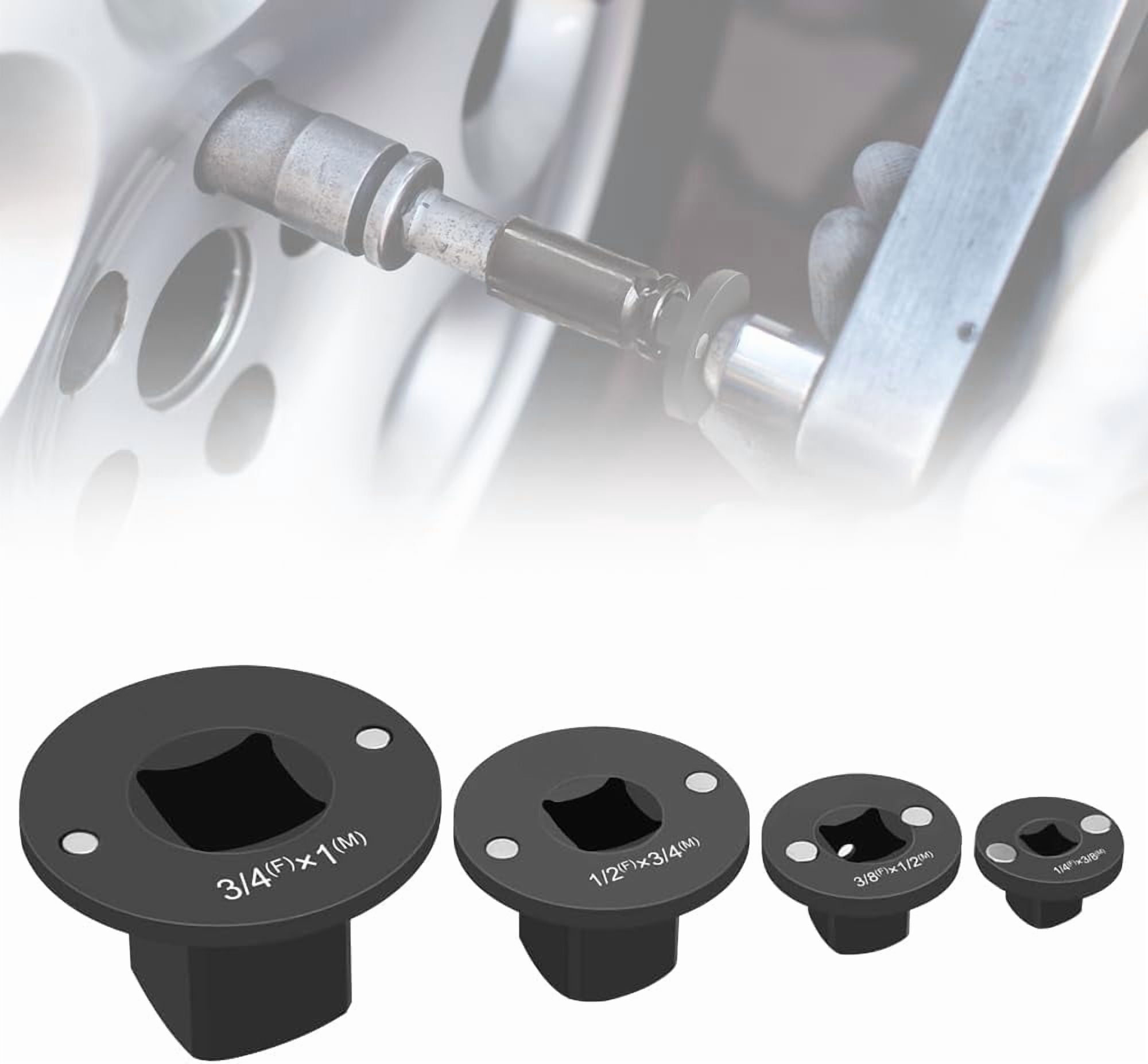 Low Profile Impact Socket Adapter Set,2025 Upgraded 4PCS Drive Ratchet Adapter Set for Tight Spaces,3/4" to 1", 1/2" to 3/4", 1/2" to 3/8", 1/4" to 3/8" (1 Set-4pcs)