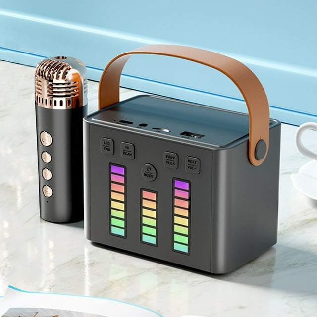 New Bluetooth Karaoke Sound System With Microphone, Bluetooth Speaker LED Pickup Light, Multiple Light Transformations, With A Microphone, Outdoor Speaker