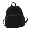 thumbnail image 2 of Mochila para niñas, de pana, con cremalleras suaves, para mujer, portátil Negro, 2 of 9