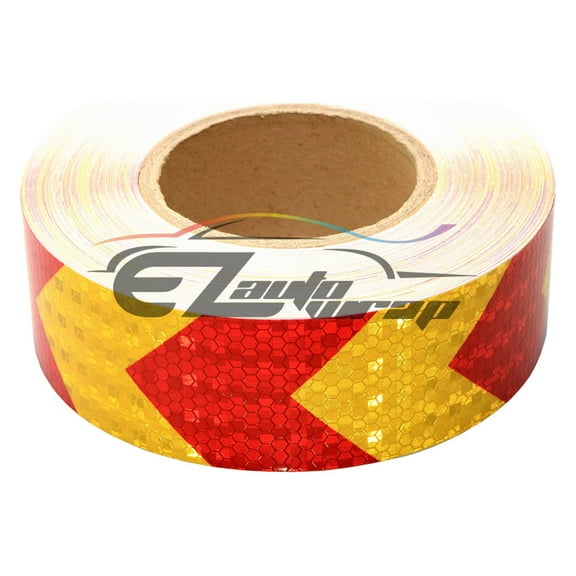 120ft Night Reflective Safety Tape Warning Caution Adhesive Conspicuity Arrow Checker Marking Decal Sticker Roll Film Truck RV Trailer Boat ATV Construction Indoor Outdoor