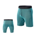 thumbnail image 6 of kamemir Half Tights Men Running Men's Compression Pants Leggings Sports Tights Performance Athletic Workout Running Gym(Green,XL), 6 of 6