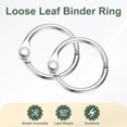 thumbnail image 3 of Uxcell 0.6" x 0.8" Loose Leaf Binder Rings, 30 Pcs Metal Book Rings Nickel Keychain Ring for Paper Index Cards Flash Card Notebook Rings Office Home Book Binder, Silver Tone, 3 of 7