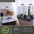 thumbnail image 4 of Fairwood 3-Light 21 in. Wide Matte Black Rustic Bathroom Vanity Lighting Fixture, Clear Ribbed Glass Shade, Dimmable, LED Compatible, Over the Mirror Mounted Metal Wall Sconce, Branch and Leaf Motif, 4 of 12