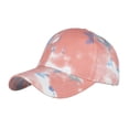 thumbnail image 4 of Toptie Tie Dye Ponytail Baseball Cap for Women Criss Cross Messy High Bun Dye Ponytail Hat-Pink, 4 of 7