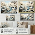 thumbnail image 4 of Designart "Ivory And Azure River Composition I" Landscape Forest River Floater Framed Wall Art Living Room, 4 of 5