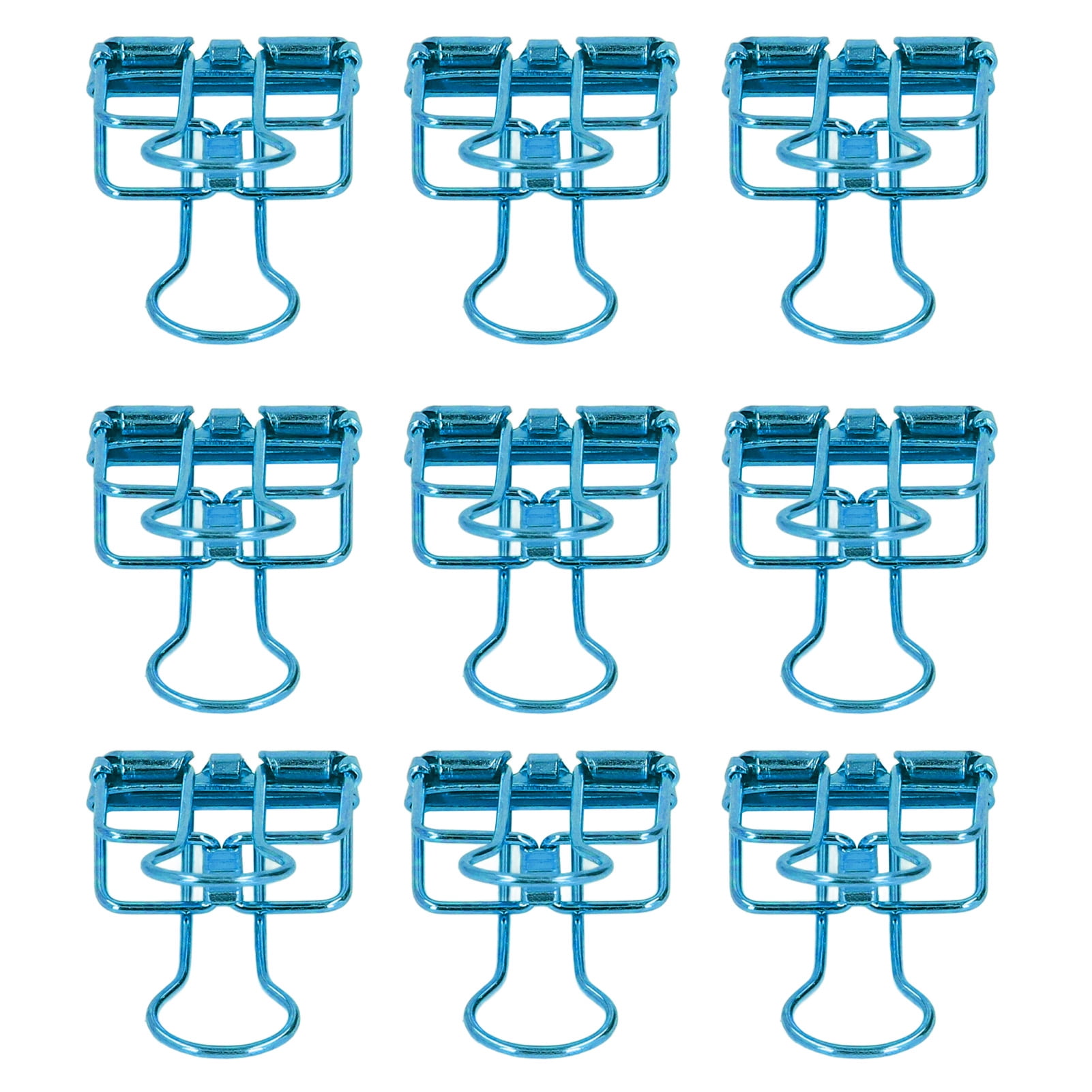 Yajisi 80-Piece 19mm (0.75 in) Small Metal Hollow Binder Clips Strong Clamping Paper Clamps, Blue