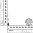 thumbnail image 2 of Gem Stone King 1.20 Ct Oval Checkerboard Purple Amethyst 925 Silver and 10K Yellow Gold Pendant with Chain, 2 of 3