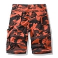 thumbnail image 3 of Dresfit Mens Camo Shorts Baggy Cargo Shorts 2026 Summer Big and Tall Open Bottom Hiking Short Pants Multi Pockets Elastic Waist Work Carpenter Shorts Red, 3 of 3