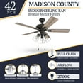 thumbnail image 3 of Prominence Home 50588-35 Madison County Industrial 42-Inch Aged Bronze Indoor Ceiling Fan, Cage LED Cage Barnwood, Tumbleweed Blades, 3 of 15