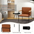thumbnail image 3 of Costway Modern Accent Chair Arm Chair PU Leather W/Rubber Wood Armrest for Living Room Camel, 3 of 8