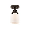 thumbnail image 3 of Innovations Lighting  Nouveau 2 Bell - 1 Light 5" Semi-Flush Mount Oil Rubbed Bronze/Matte White, 3 of 5