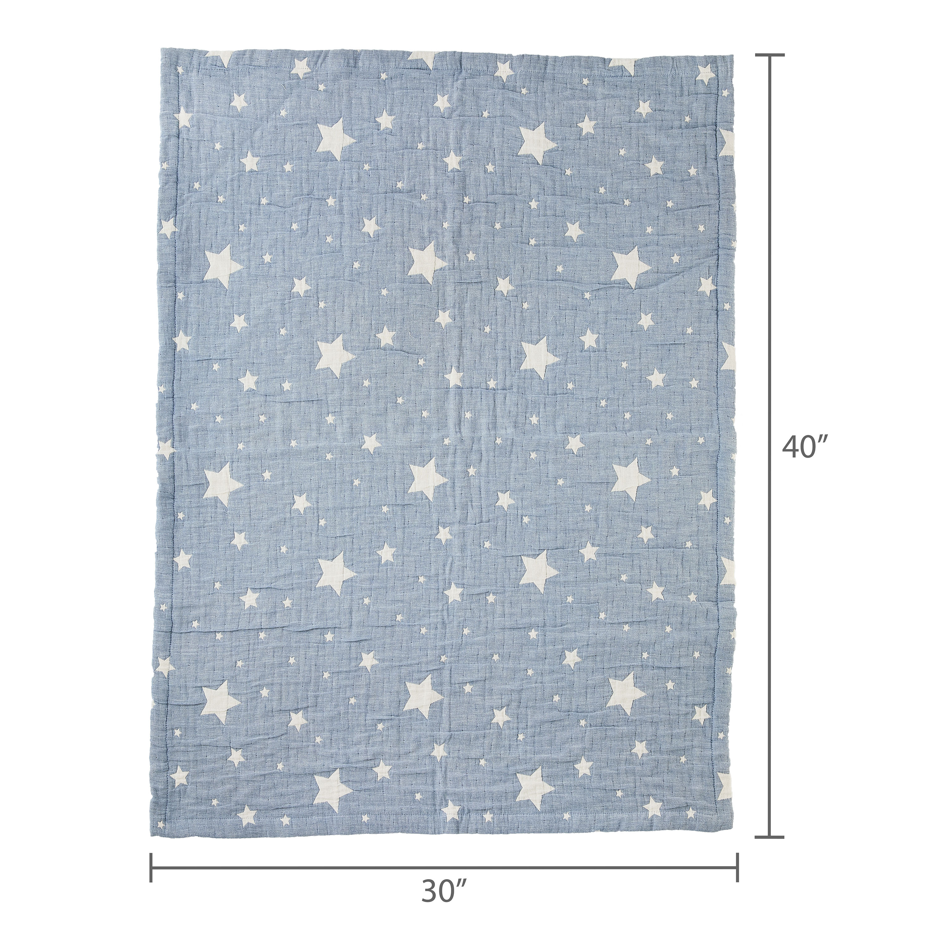 Cobija Tejida para Bebé Parent's Choice, 100% Algodón, Suave y Acogedora, Estrella Azul, 30 x 40 pulgadas 3