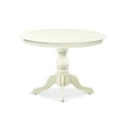 thumbnail image 3 of HBT-LWH-TP East West Furniture Modern Dining Room Table with Linen White Color Table Top Surface and Asian Wood Dinette Table Pedestal Legs - Linen White Finish, 3 of 4