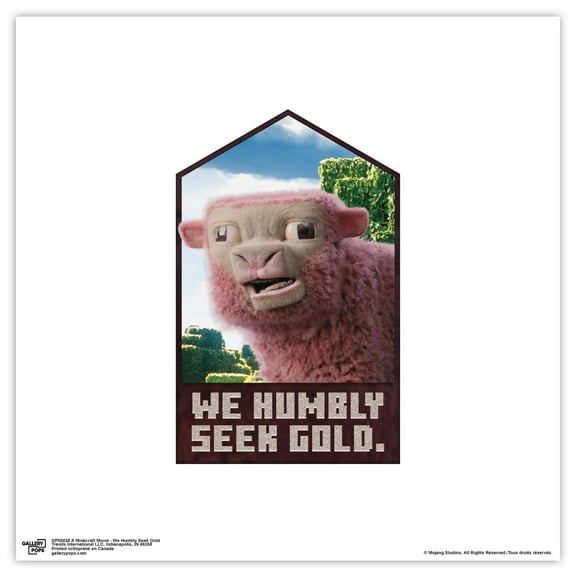 Gallery Pops A Minecraft Movie - We Humbly Seek Gold Wall Art, Unframed Version, 12" x 12"