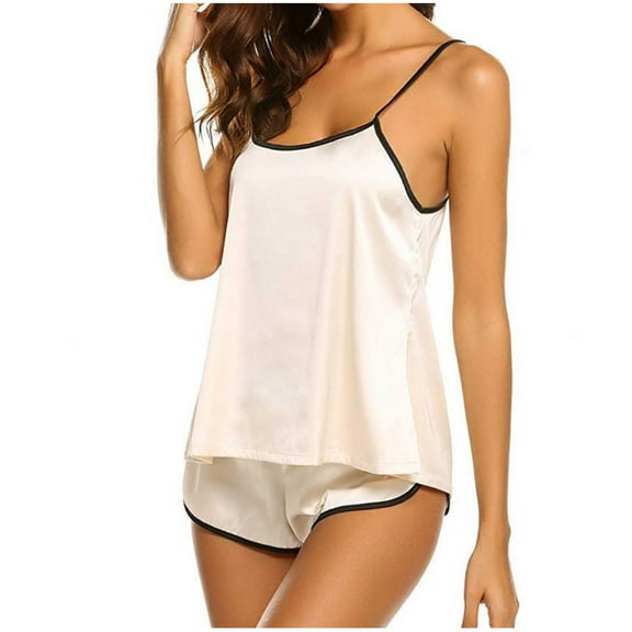 Admvng Sleepwear for Women Home Clothing Fashion Comfortable Solid Color Suspender Pajamas Set S-XL