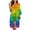 Rainbow Heart, variant on Rainbow Heart Robes for Women Lightweight Long Sleeve Bathrobe Knee-Length Spa Robe Sexy Long Womens House Robes Size 2XL Soft V Neck Nightgowns with Waist Belt