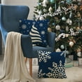 thumbnail image 3 of Christmas Pillow Covers 18x18 Blue Christmas Decorations Snowflake Throw Pillow Covers Let it Snow Xmas Tree Winter Holiday Decor Cushion Case for Sofa Couch Set of 4, 3 of 6