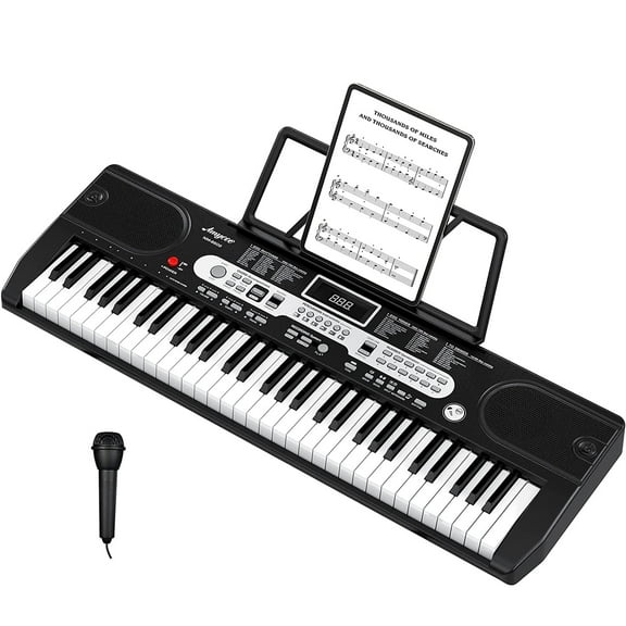 Shininglove 61-Key Beginner Keyboard Piano with Microphone, Speaker - Portable Electric Piano for Kids, Adults