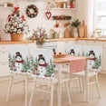 thumbnail image 2 of Christmas Snowman Chair Covers Set of 8 Winter Christmas Tree Cardinal Grey Chair Back Covers Stretch Removable Washable Slipcovers Protector for Dining Room Kitchen Party Decor, 2 of 5