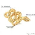 thumbnail image 2 of New Fashion Gold Color Large Rings for Women Party Jewelry 14K Yellow Gold Big Snake Cocktail Anillos Mujer, 2 of 6