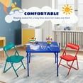 thumbnail image 2 of FlexWave 3-Piece Folding Table and Chair Children's Edition Set，Includes 1 Square Card Table，with Blue Padded Top and 2 Matching Folding Chairs，for Home, Game Night, Picnic, or Party, 2 of 8