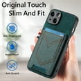 thumbnail image 4 of ELEHOLD for iPhone 14 Plus, Wallet Phone Case,Slim Leather Shockproof Lens Protector with Card Slot Anti-Scratch Case Cover,Support Magnetic Car Mount, green, 4 of 8