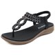 thumbnail image 5 of Sandalias de estilo bohemio para mujer Sandalias antideslizantes con purpurina a la moda para la playa de verano, 5 of 9