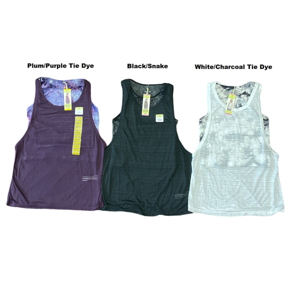 Tangerine Women's Active 2-in-1 Soft Cropped & Loose Fit Athletic Tank Top Set (Black/Snake, S)