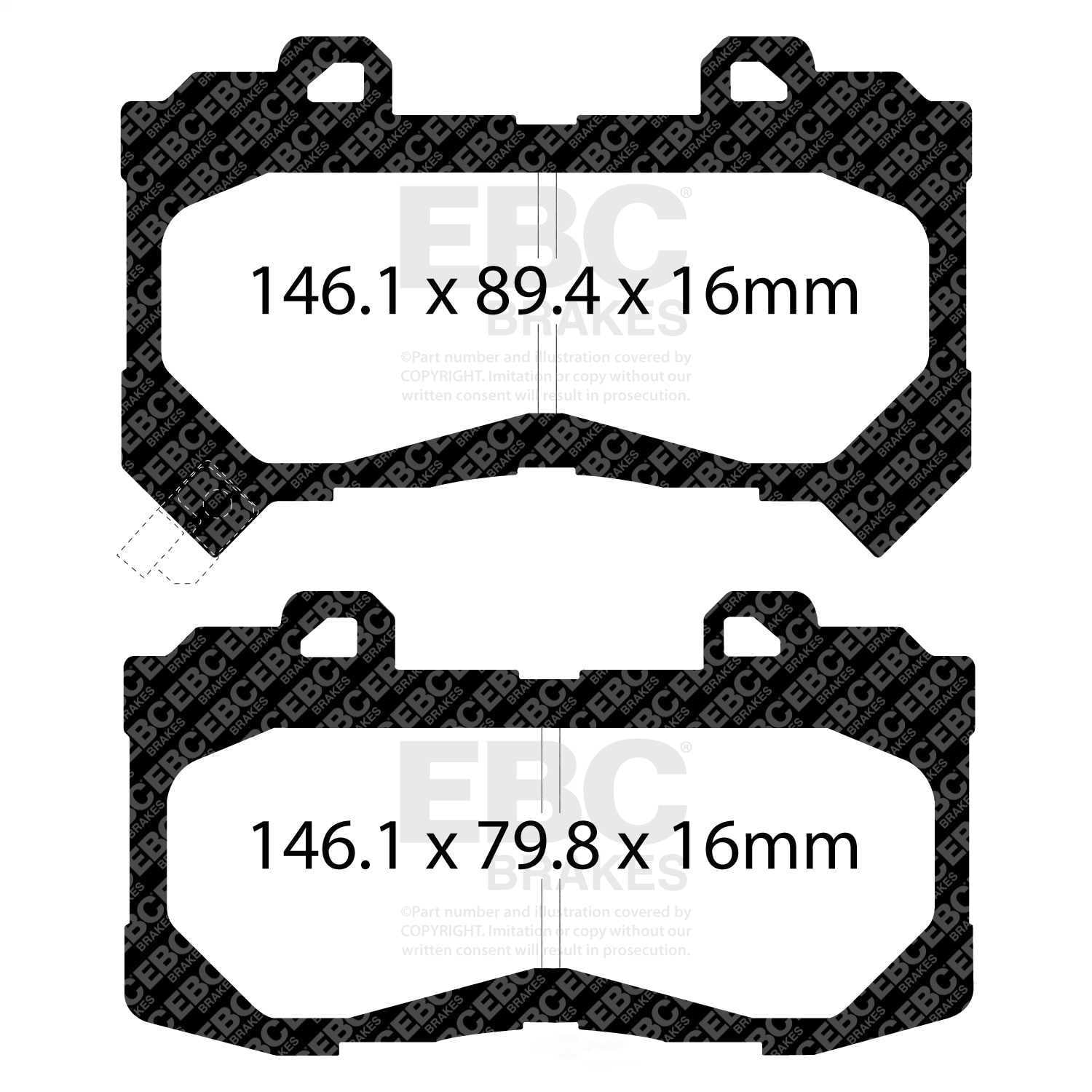 EBC Brakes Greenstuff 6000 Series Heavy Duty 4x4/SUV/Light Truck Brake Pad Set Fits select: 2015-2022 CHEVROLET COLORADO, 2015-2022 GMC CANYON