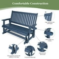 thumbnail image 5 of Mosbrisa HIPS Patio Glider 3 Seat with Cup Holders, Heavy Duty 900 lbs for Outdoor, Navy Blue, 5 of 7