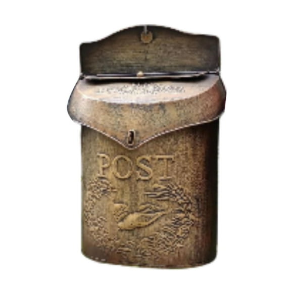 Siruishop Wall Mounted Mailbox Mail Drop Box Letter Slot Mailbox Post Magazines Box Shabby Bronze