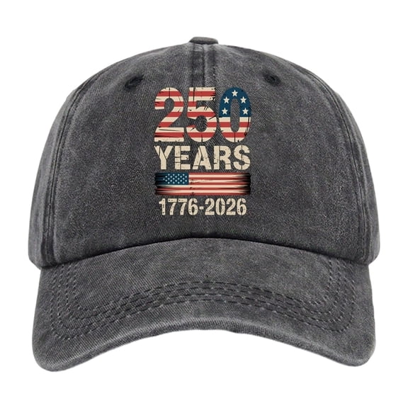 250th Anniversary USA Hat-Unisex Anniversary Print Style Fashion Visor Cap Black,An Easter Gift for Patriotic Enthusiasts