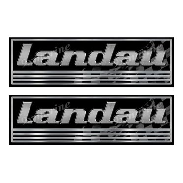 2 Landau Boat Classic Stickers. Remastered Name Plate