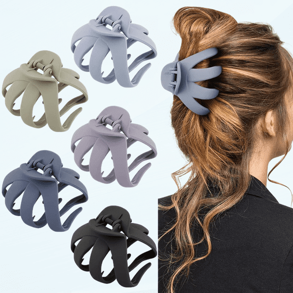 5Pcs Large Hair Clips 3.15'' Big Octopus Hair Clip Hair Claws Giant Clips Hair Accessories for Women Girls