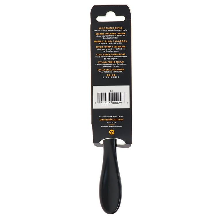 Denman Brush D3 Original Styler, 7 Row Styling Brush, Black, Curly