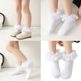 thumbnail image 2 of Set of 1 Pair Baby Short Socks with Large Ruffle Trim for Spring and Fall 1 to 10+ Year Kids Ankle Socks Comfortable, 2 of 8