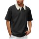 thumbnail image 2 of pstuiky camisetas camisas para hombre, Blusa informal de manga corta con cuello vuelto y botones de color liso para hombre ropa de hombre xxxxxl, 2 of 6