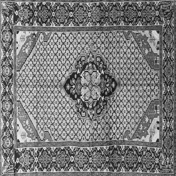 Ahgly Company Indoor Square Persian Gray Traditional Area Rugs, 3' Square