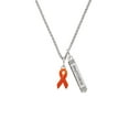 thumbnail image 2 of Delight Jewelry Silvertone Orange Ribbon Silvertone Mother Daughter Bar Charm Necklace, 23", 2 of 4