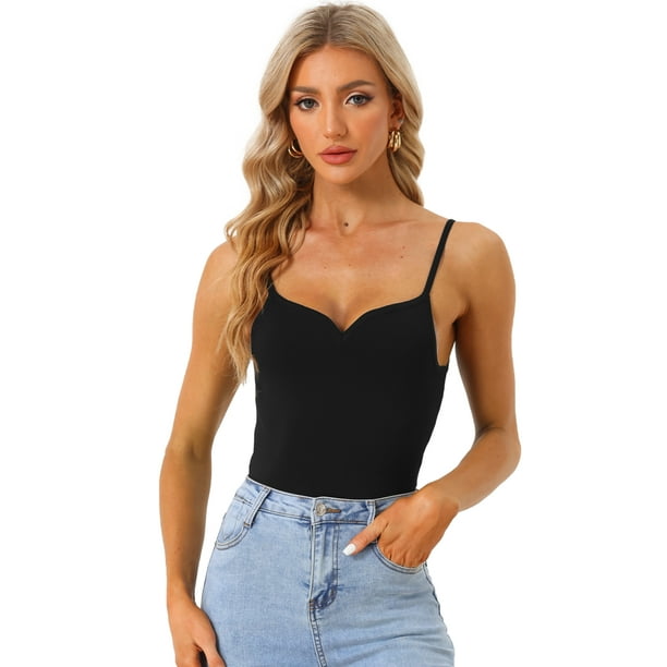 Camiseta sin Mangas con Cuello Sweetheart Y2K para Mujer Ropa de Club Negro L