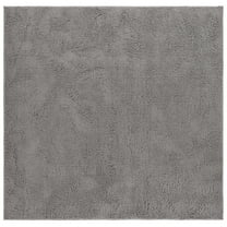 SAFAVIEH Rumi Blaire Solid Polyester Shag Area Rug, Dark Gray, 6'7" x 6'7" Square