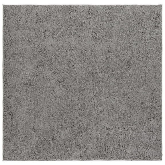 SAFAVIEH Rumi Blaire Solid Polyester Shag Area Rug, Dark Gray, 6'7" x 6'7" Square