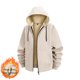 thumbnail image 1 of pstuiky Camisas de manga larga de invierno para hombre, Blusa informal y moderna de forro polar con capucha gruesa, bolsillo y cremallera de color liso para hombre Tops de hombre m, 1 of 5