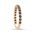 thumbnail image 2 of Rose Gold Blue Diamond Wedding Ring 1/2ct Stackable Anniversary 14k Band Treated, 2 of 4