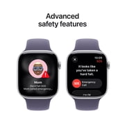 Apple Watch Series 11 [GPS 46mm] Smartwatch with Silver Aluminum Case with Purple Fog Sport Band - M/L
