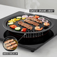 thumbnail image 2 of 11.8 in Korean BBQ Pan, Non-Stick Metal Cooking Plate with Oil Drain Design, Portable Outdoor Griddle for Electric Ceramic Cookers and Halogen Ovens, 2 of 8