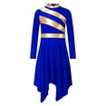 thumbnail image 3 of CHICTRY Robe de Danse à Manches Longues pour Filles, Robe de Culte Liturgique Brillante pour Performance Bleu 14, 3 of 7