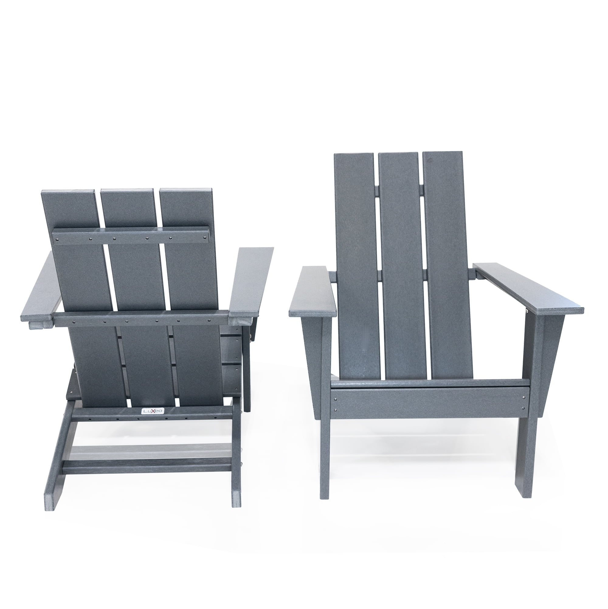 LuXeo Arcadia Gray HDPE Outdoor Adirondack Chair (Set of 2)